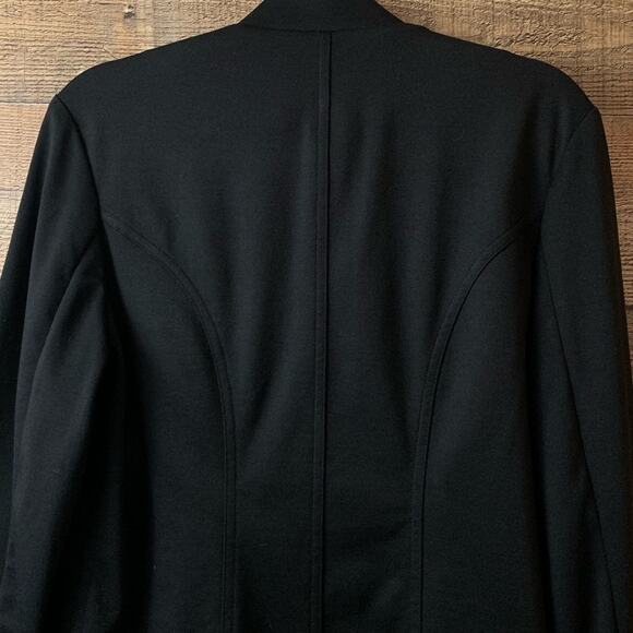 𝅺Peter Nygard Solid Black Open Cardigan Sweater Crop Sleeve Size Medium - Picture 5 of 8